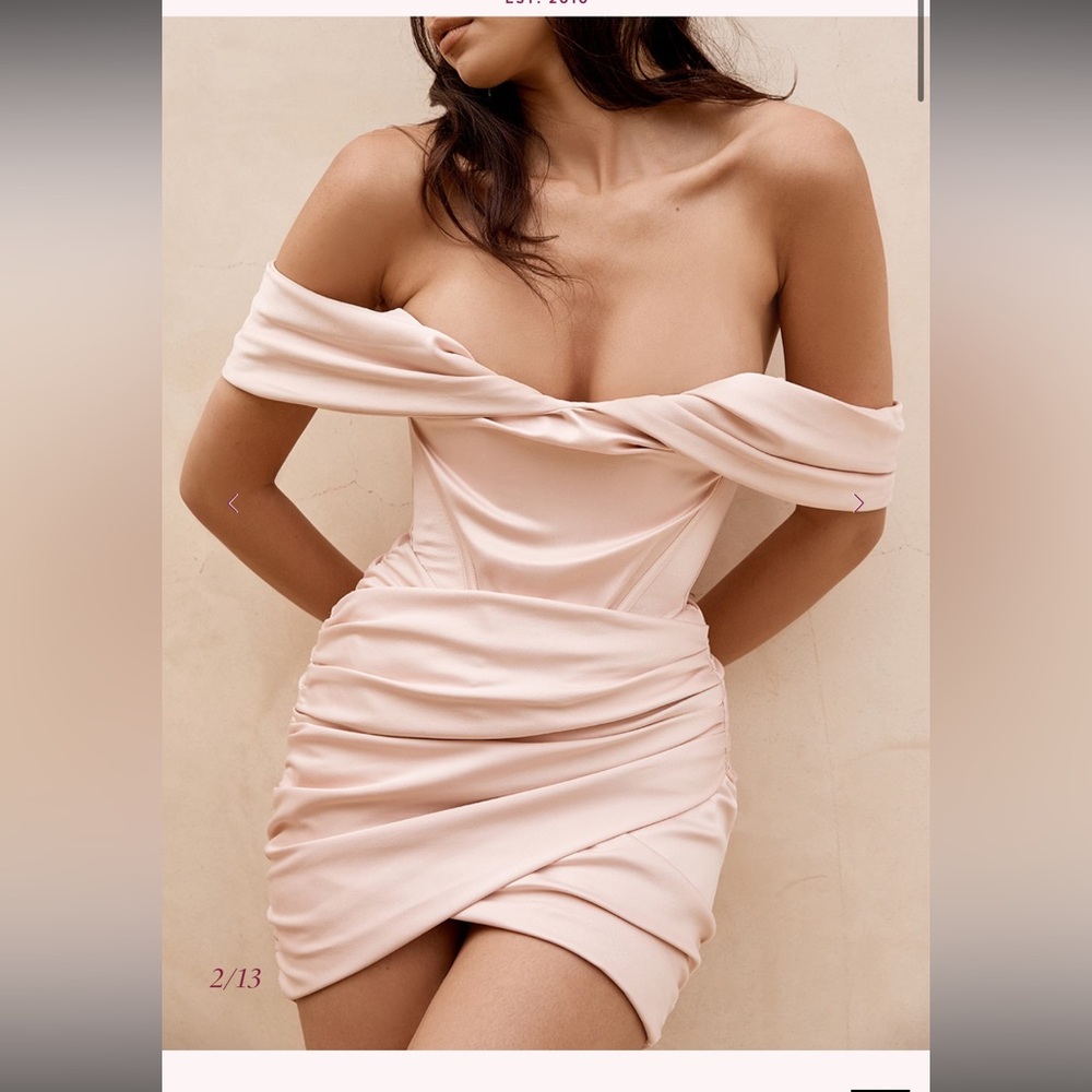 House of CB CORALINE
Blush Satin Corset Dress